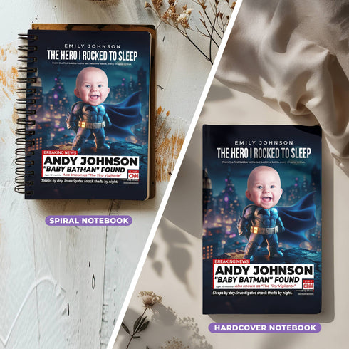 Personalized Baby Batman Notebook – Custom Superhero Journal with Photo & Name